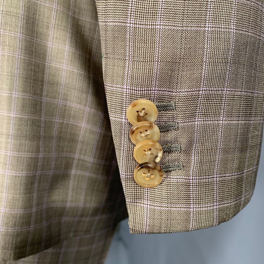 DUNCAN QUINN Chest Size 40 Brown light brown & purple Tartan Wool 32 31 Suit - Picture 4 of 12